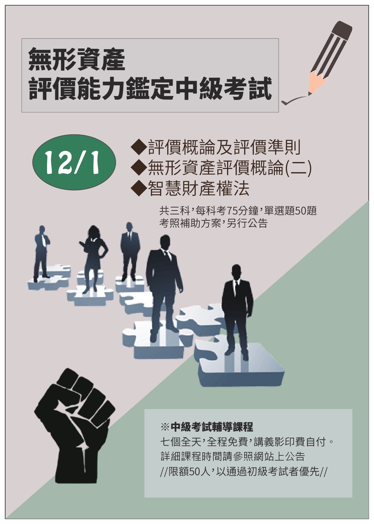 課程】2018年無形資產評價師中級能力鑑定-輔導課程登記